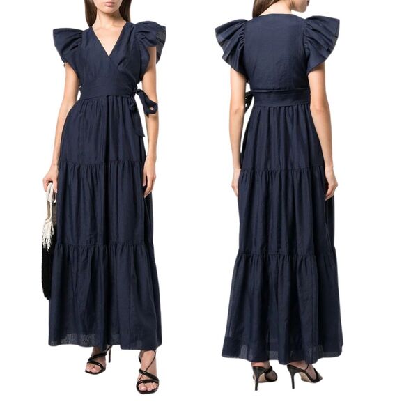 Jonathan Simkhai Banks Maxi Dress 2 Blue NEW - Picture 1 of 14